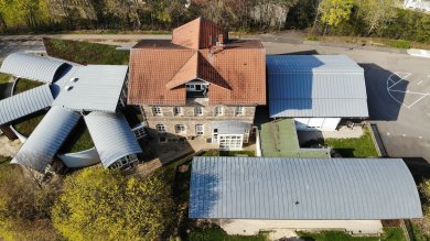 Luftaufnahme Kindertagesstätte "Alter Bahnhof"