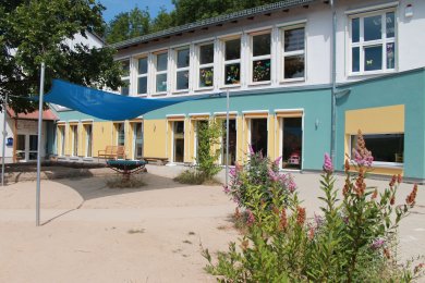 Außenbereich der Kindertagesstätte "Schlossberg"